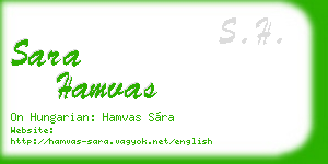 sara hamvas business card
