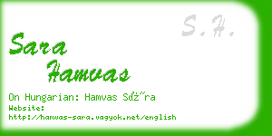 sara hamvas business card